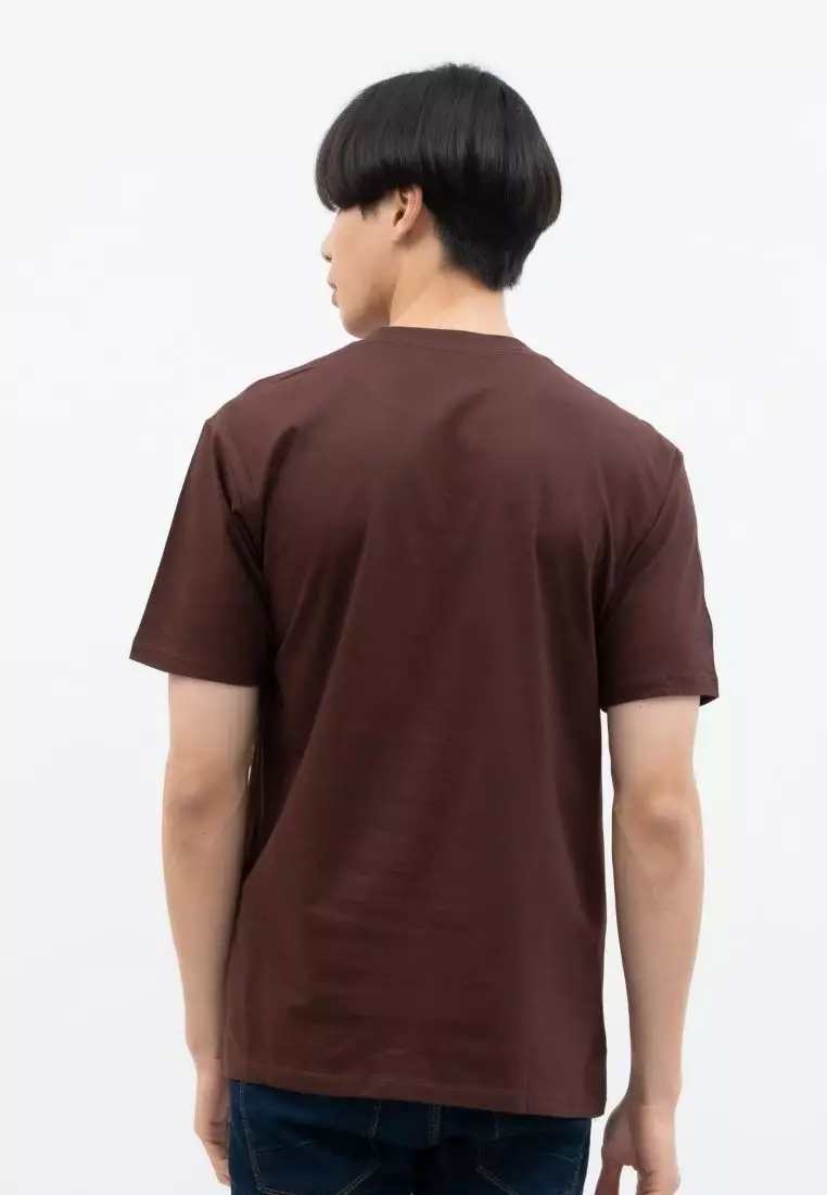 Kaos Polos Pria Premium Katun Combed Lengan Pendek Coklat