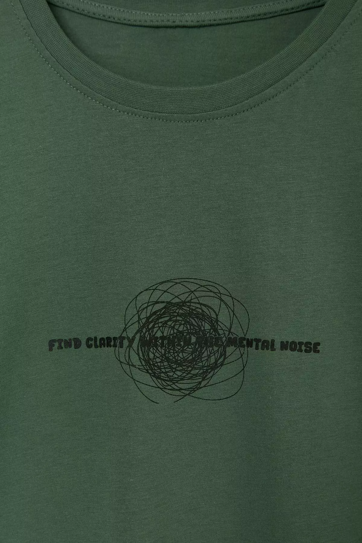 Green Oversize/Wide Cut Printed 100% Cotton T-Shirt Tmnss26Ts00053