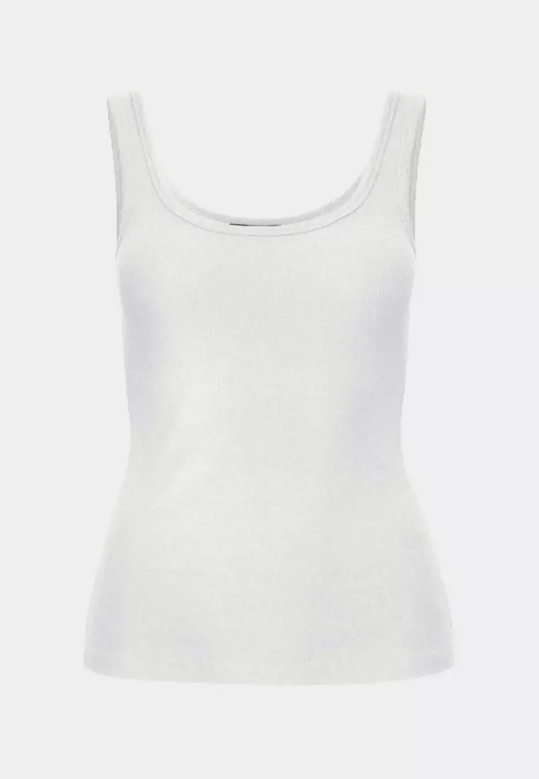 FORCAST Hilo Fitted Rib Tank Top