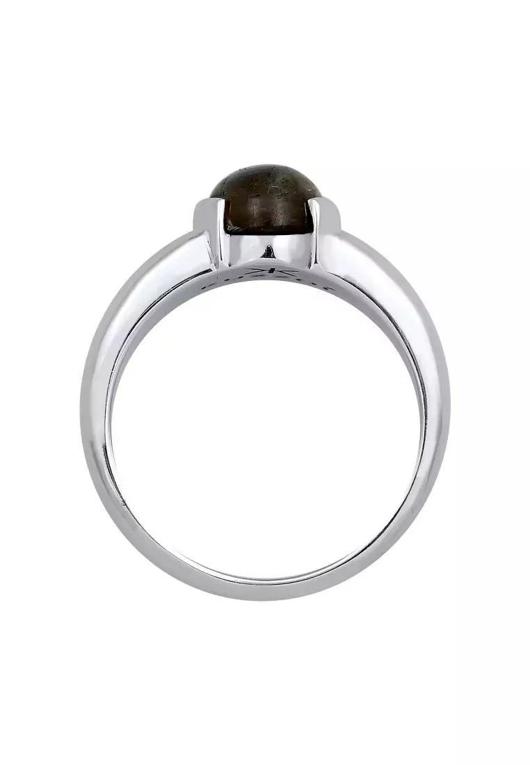 Ring Men Elegant with Labradorite Gemstone in 925 Sterling Silver