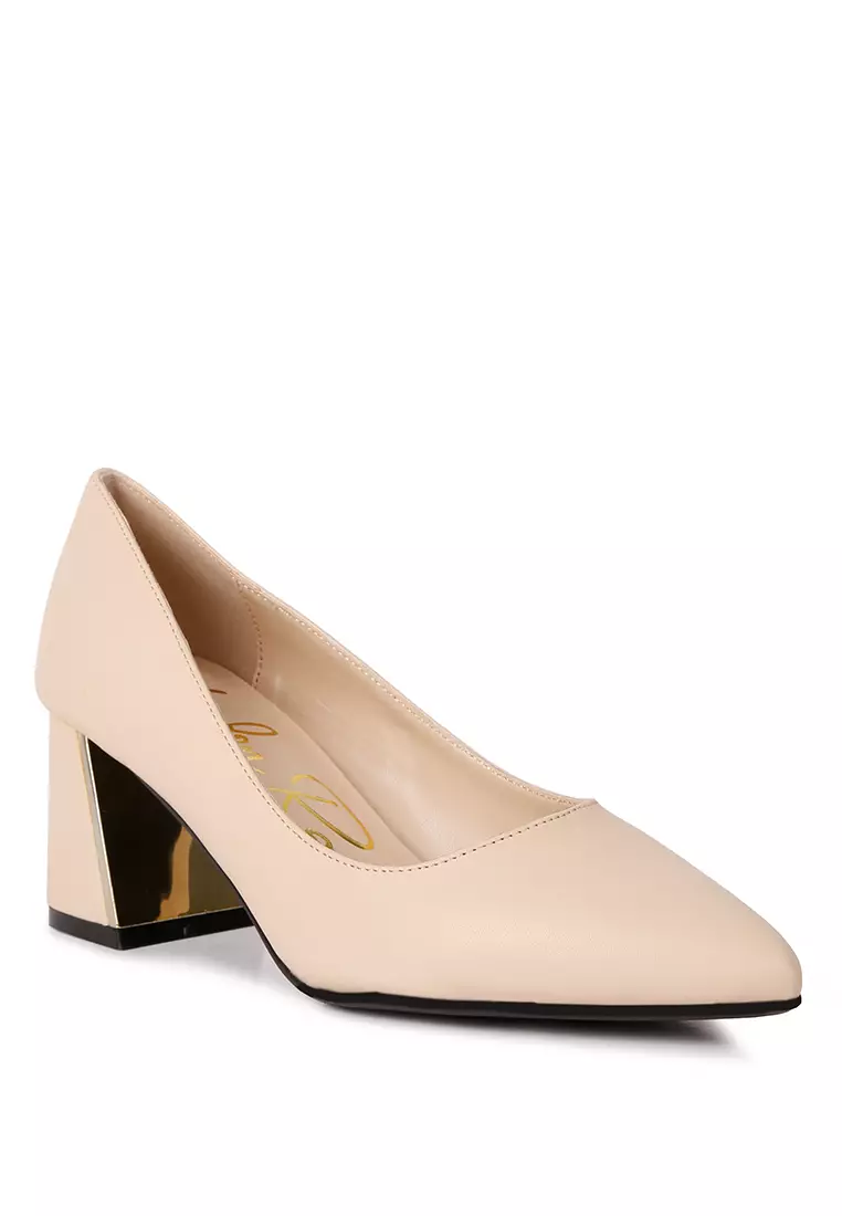 Beige block hotsell heel pumps