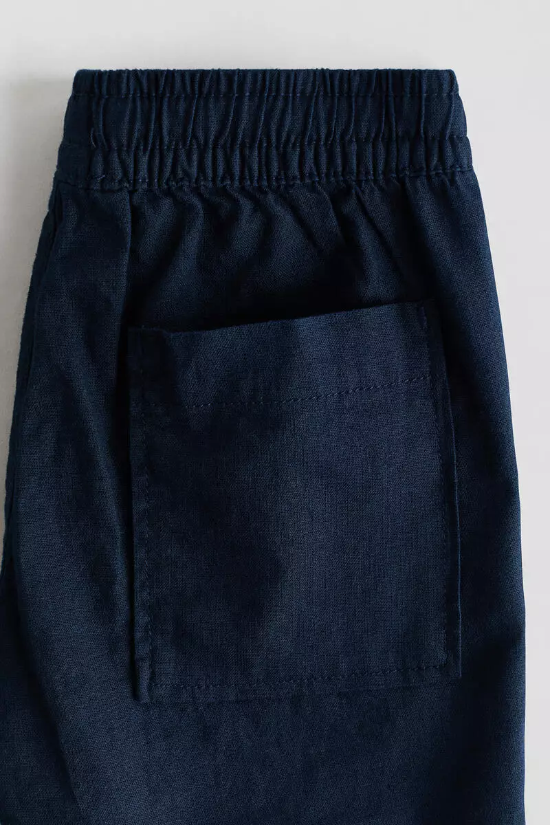 Linen-blend drawstring shorts