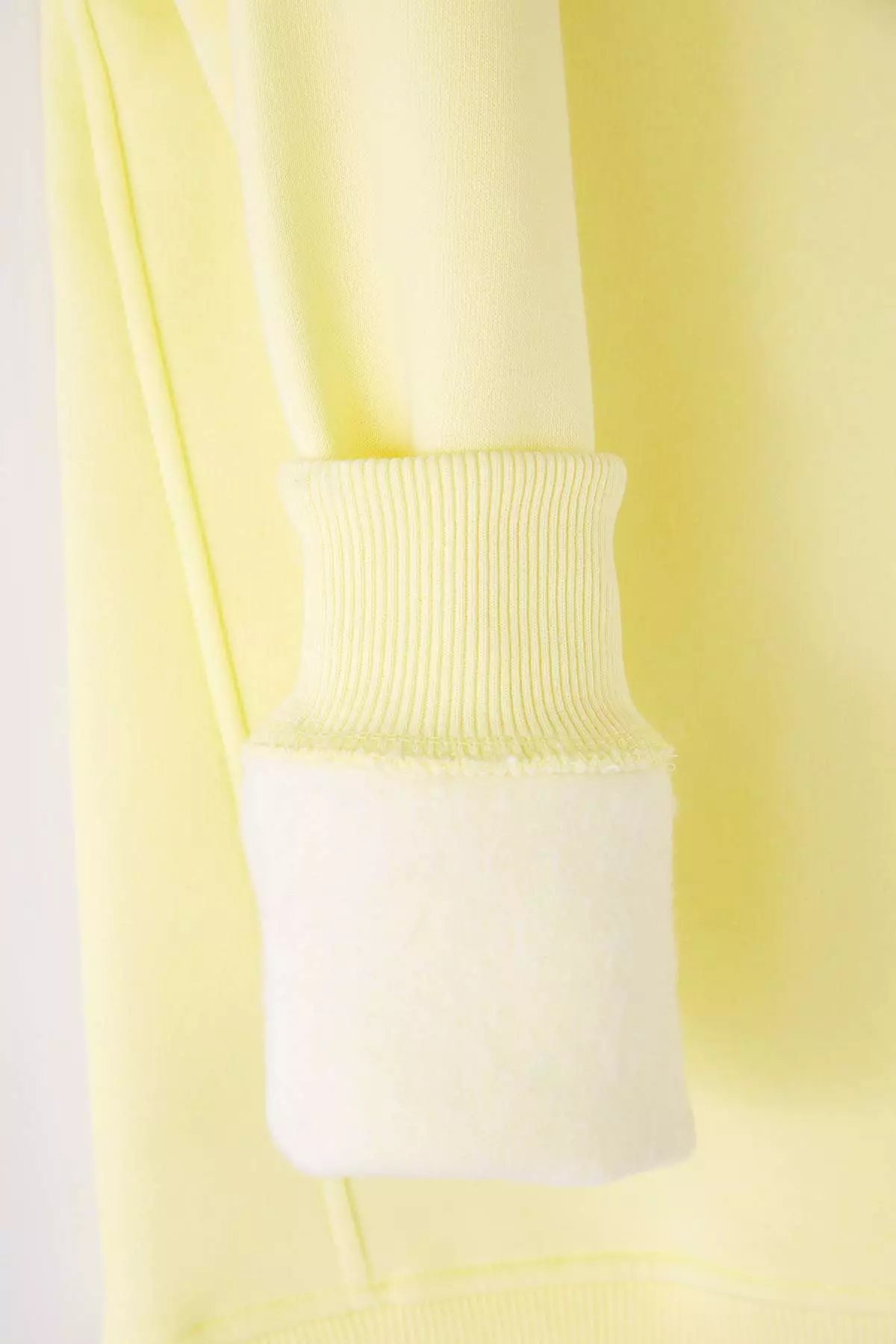 Yellow Regular Cut Stand Collar Zippered Cotton Basic Fleece Inside Sweatshirt Tmnaw24Sw00041