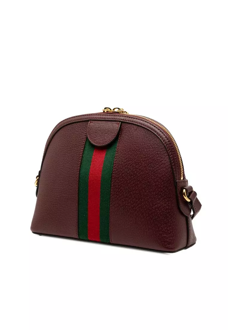 Pre-Loved Gucci Small Calfskin Web Ophidia Dome Crossbody