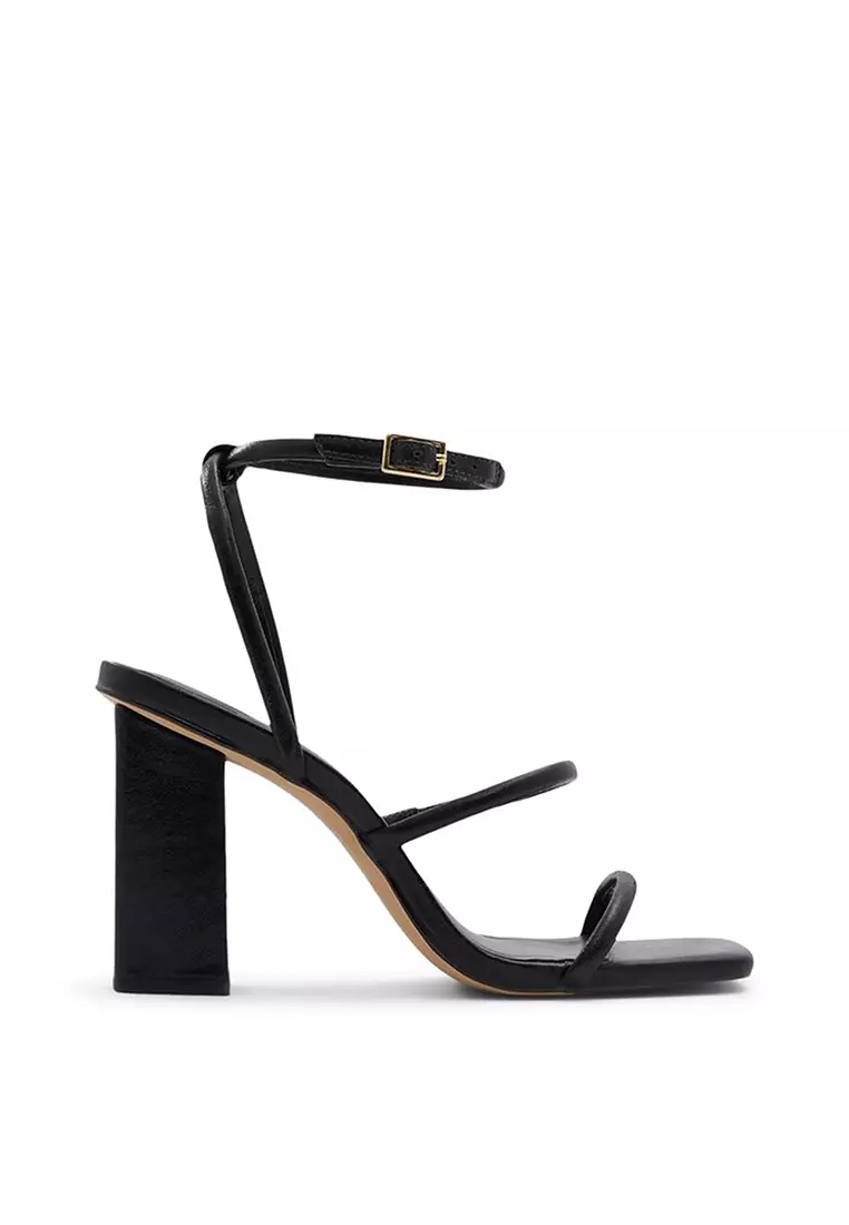 Aldo black clearance ankle strap heels