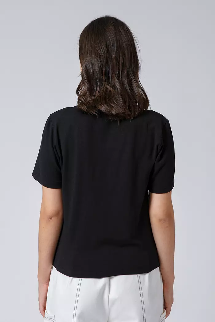 COTTONINK - Atasan Kaos Wanita Black Regular Fit #EssentialsCoreCollection