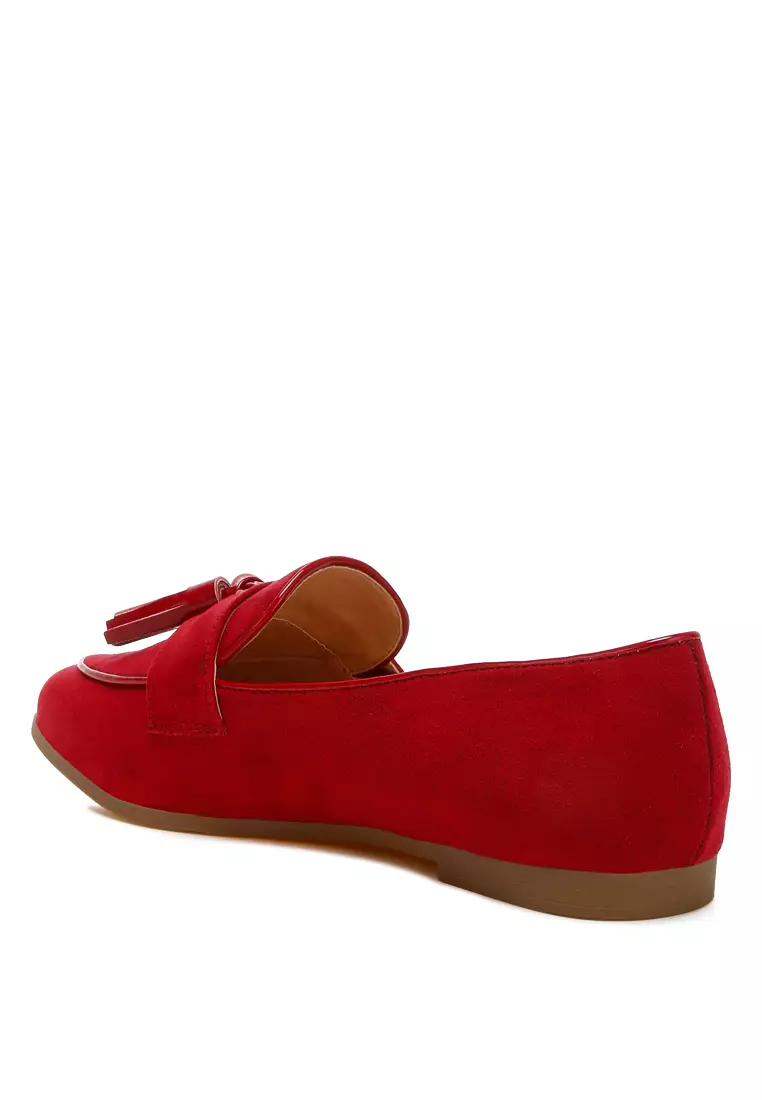 Sepatu Rumbai Micro Suede Warna Merah