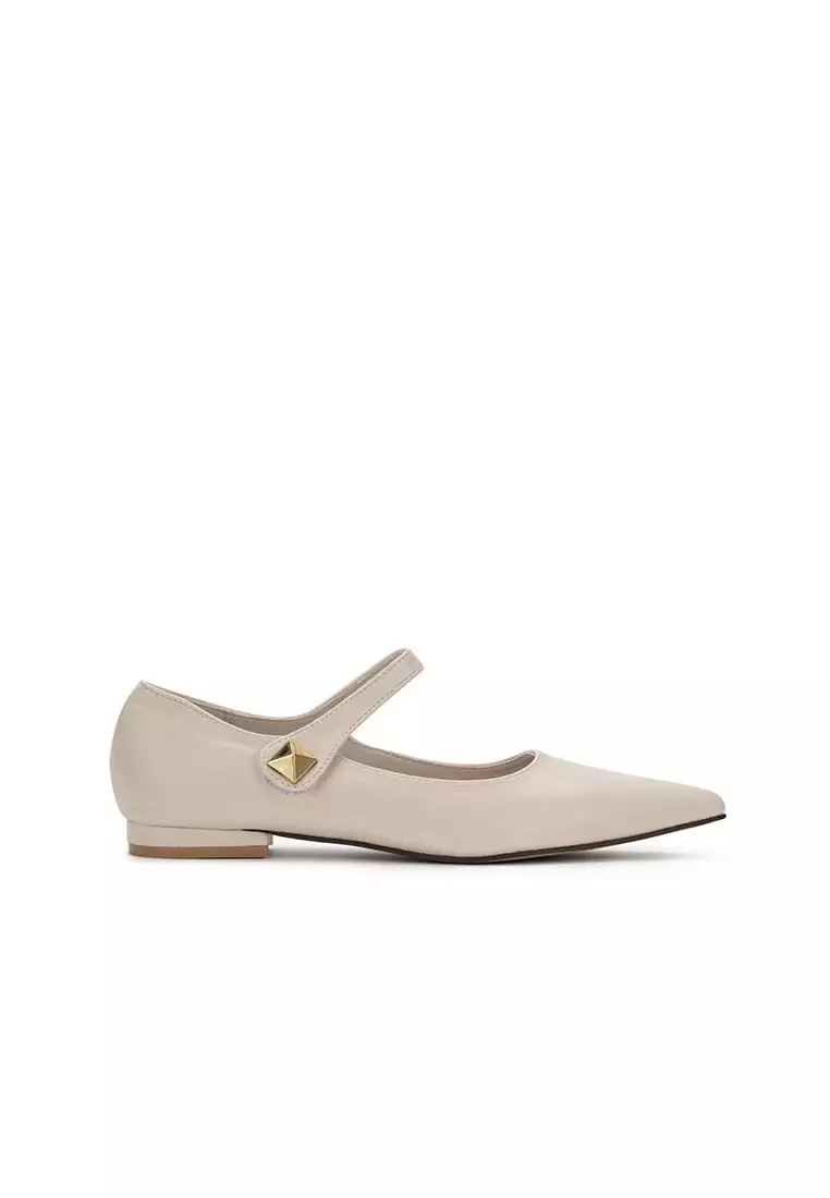 Mary jane hot sale leather flats