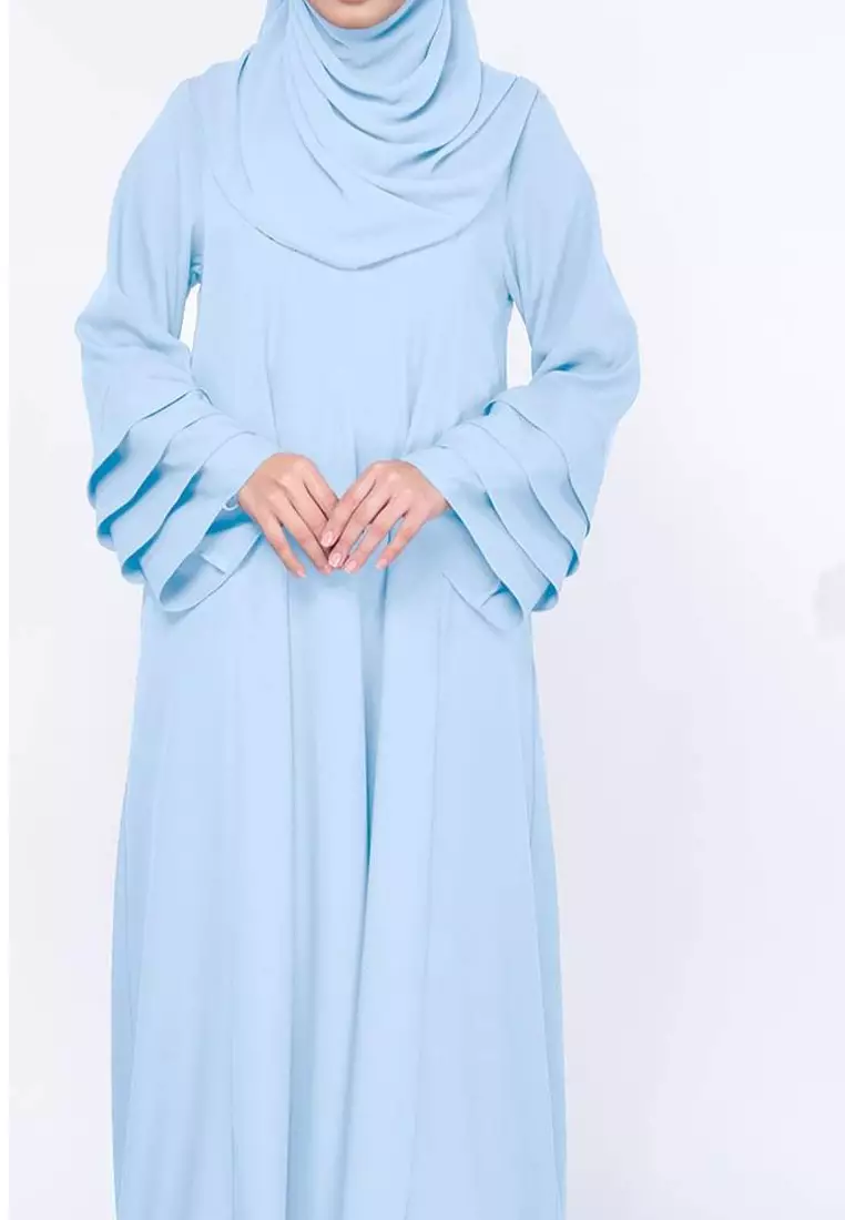 Laura Abaya Long Dress in Baby Blue