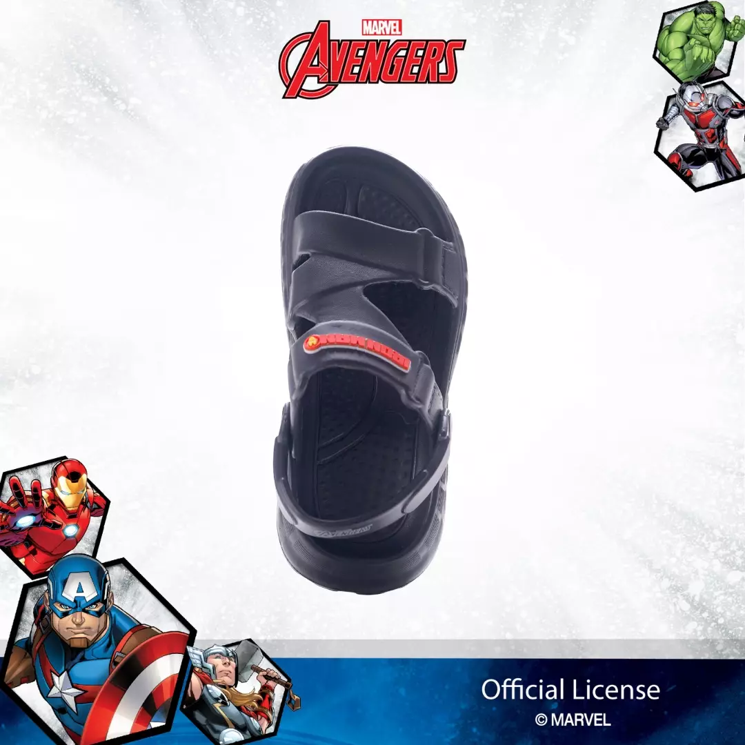 AVENGERS - SANDAL LAKI ANAK TANGGUNG CH330086LT SELOP FULL KARET - HITAM