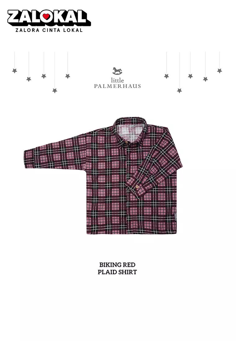 Little Palmerhaus - Plaid Shirt Top Boy (Kemeja anak) Biking Red