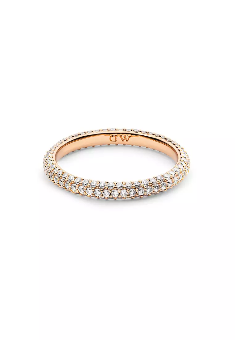 Pavé Ring 2.9mm Rose Gold Unisex Ring for women and men stainless steel crystal Ring DW Official Authentic Original