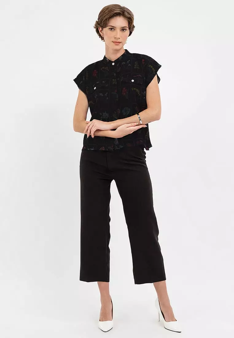 ASOLA Floral Button Down Shirt
