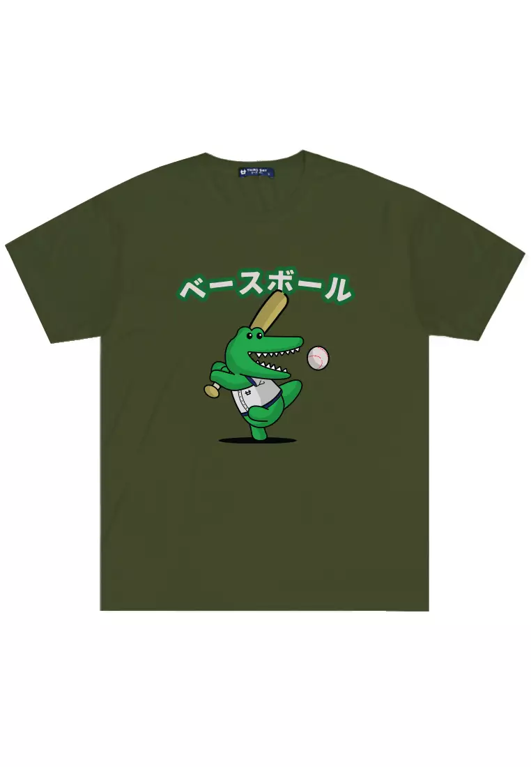 MTN05 kaos pria distro instacool draco baseball hijau army