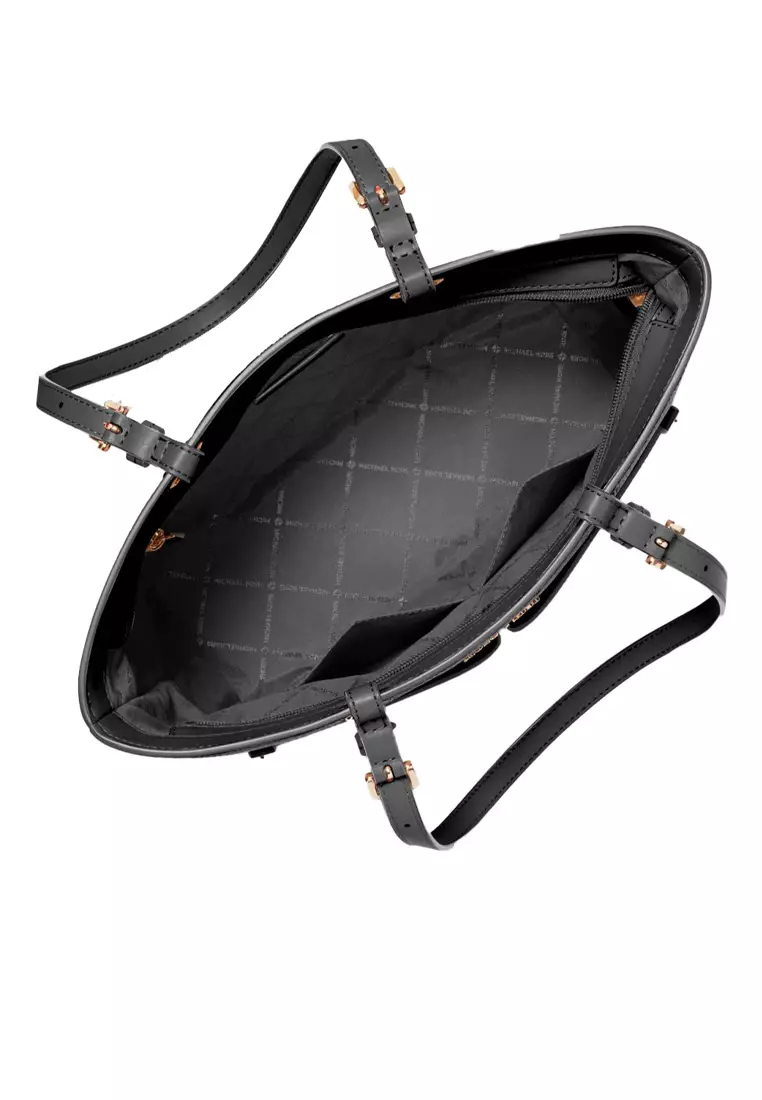 Buy MICHAEL KORS MICHAEL KORS Jet Set Medium Pocket Tote Bag Black ...