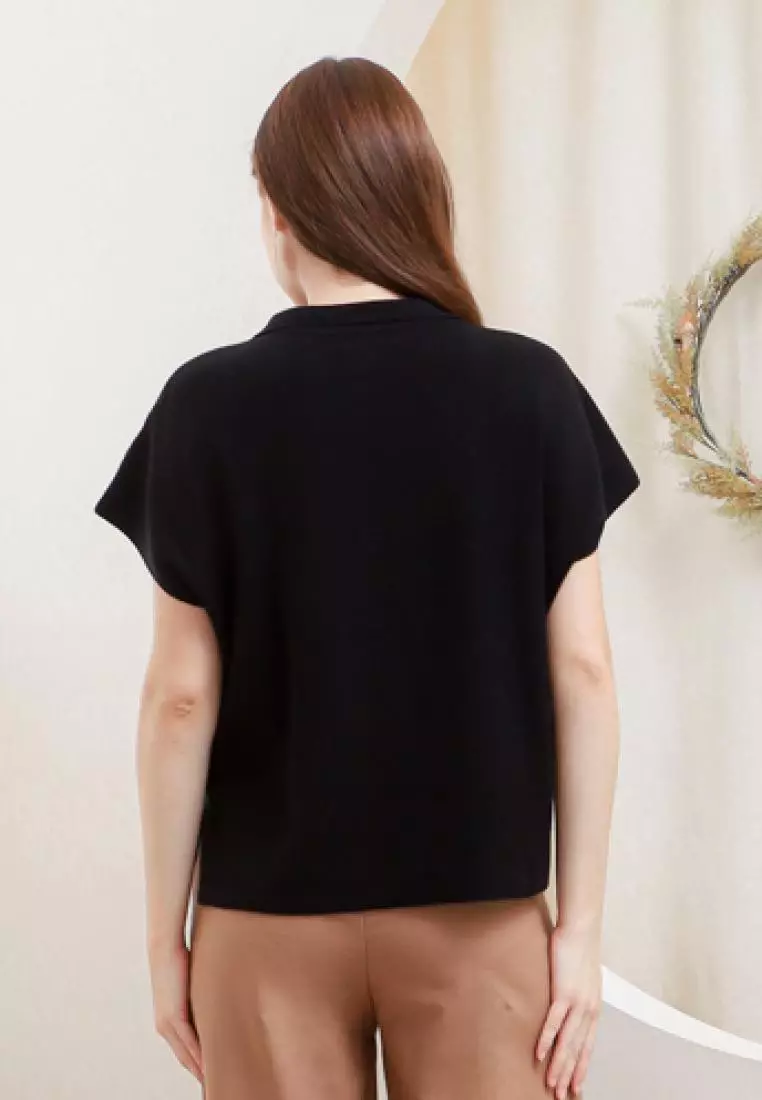 Briela Knit Blouse in Black