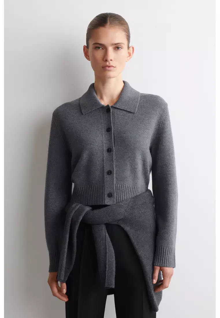 COLLARED MERINO WOOL CARDIGAN