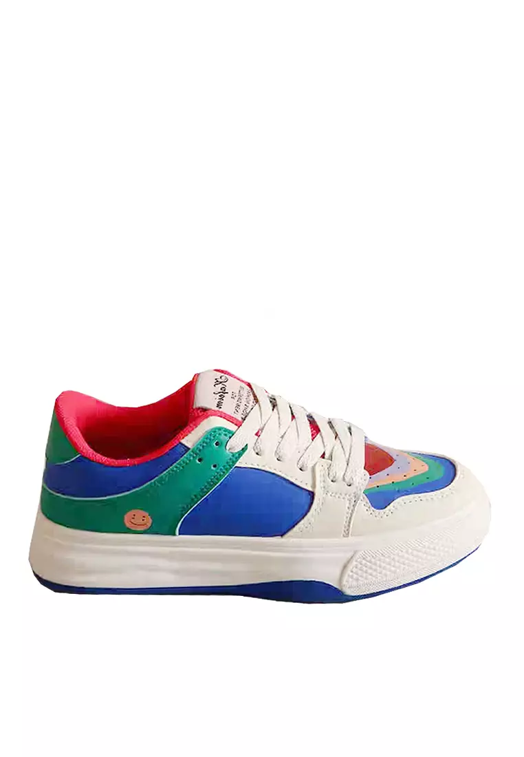 Discount on Twenty Eight Shoes  shoes - SKU: VANSA Trendy Colorblock Lace-Up Platform Sneakers VPW-T1221-1