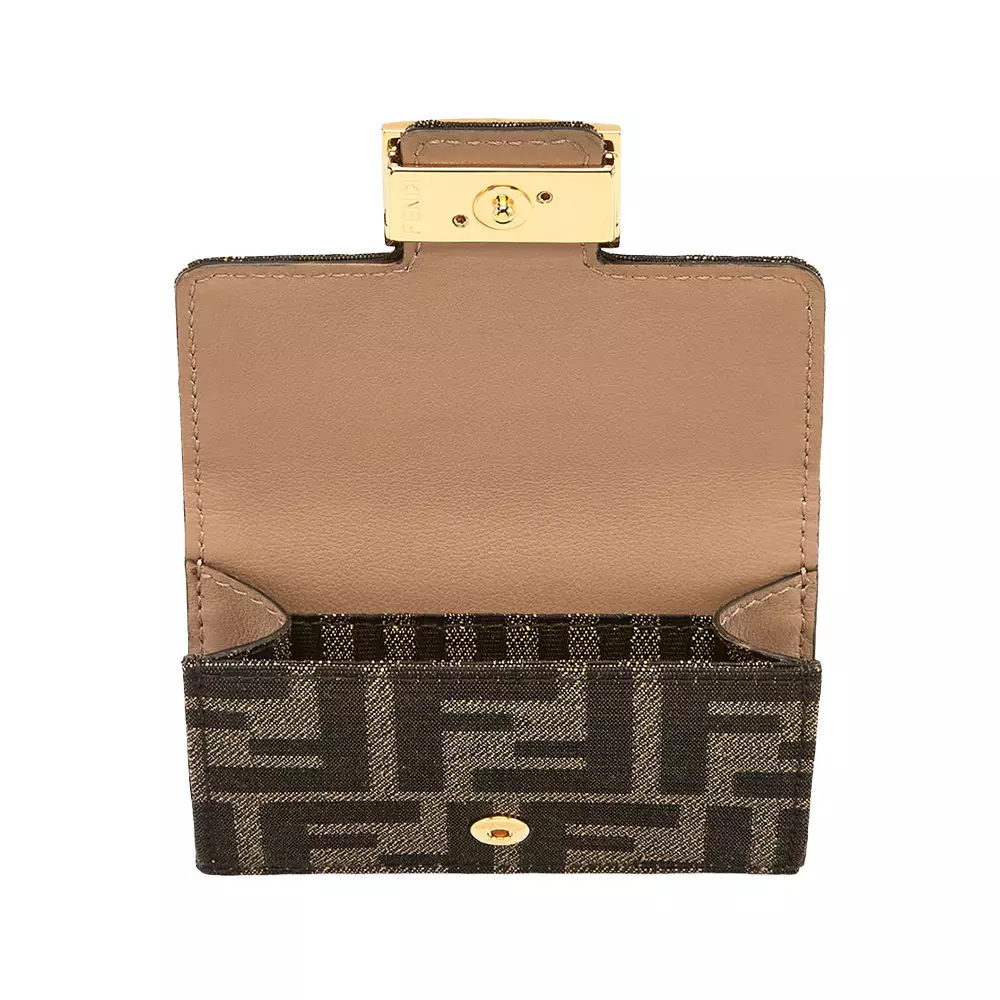 Jual Fendi FF Micro Trifold Fabric Wallet Brown Original 2025