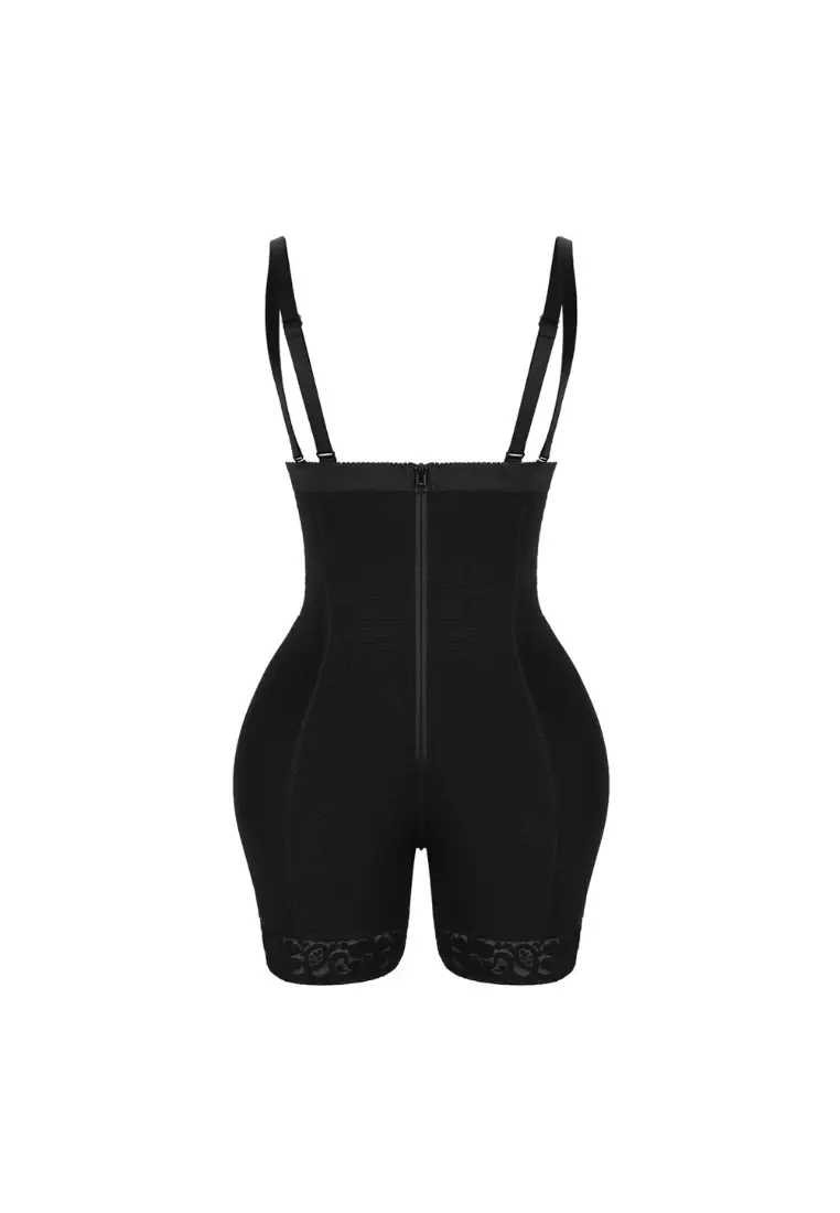 Slim-fitting one-piece corset zipper-breasted one-piece corset  waist-enhancing butt pads cross-sexy body-shaping tummy-tightening pants  butt-lifting