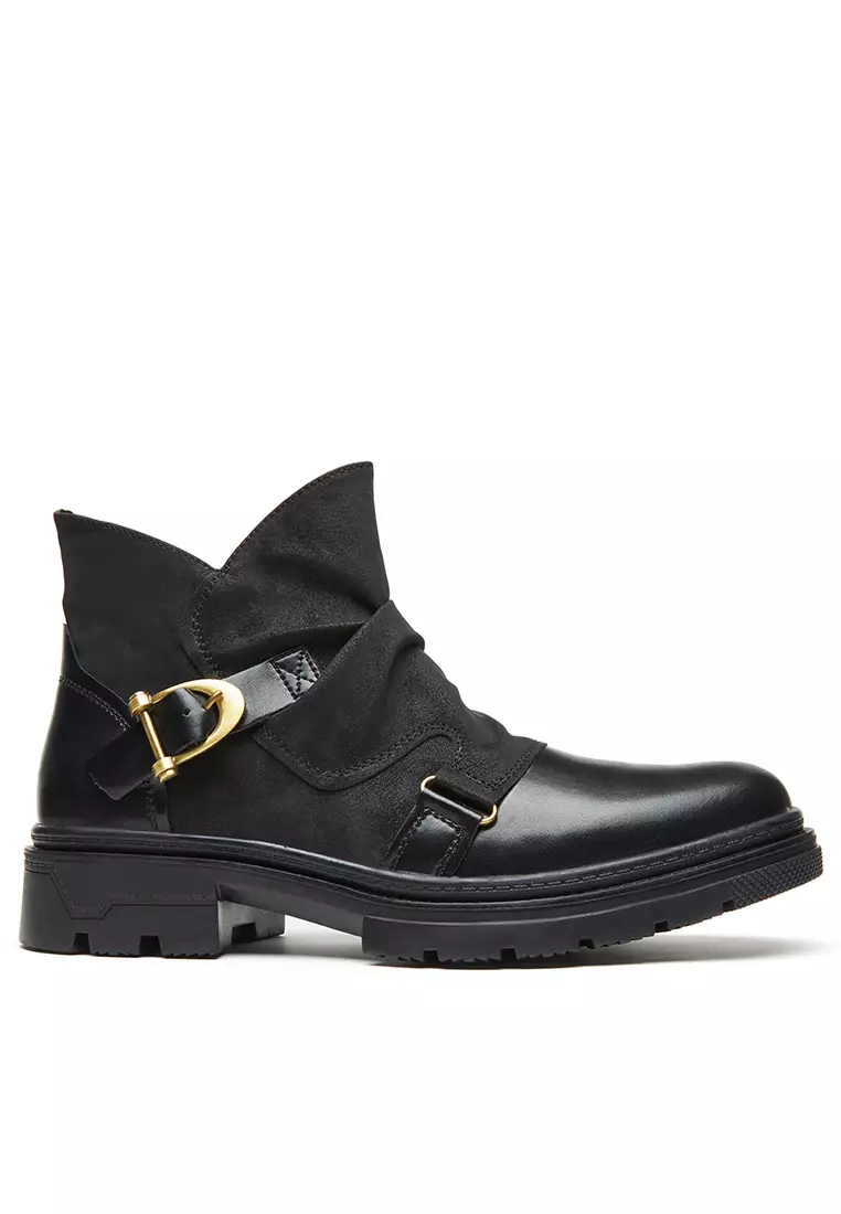 Platform Side Zipper Utility Boots KB26M01