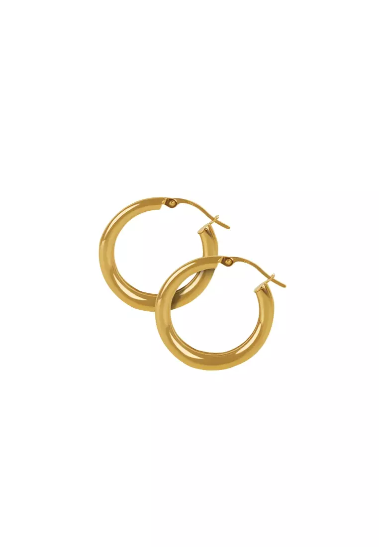 Tube Small Hoops Earrings 18k Gold