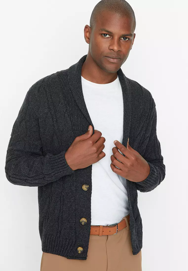 Slim Fit Shawl Collar Cardigan