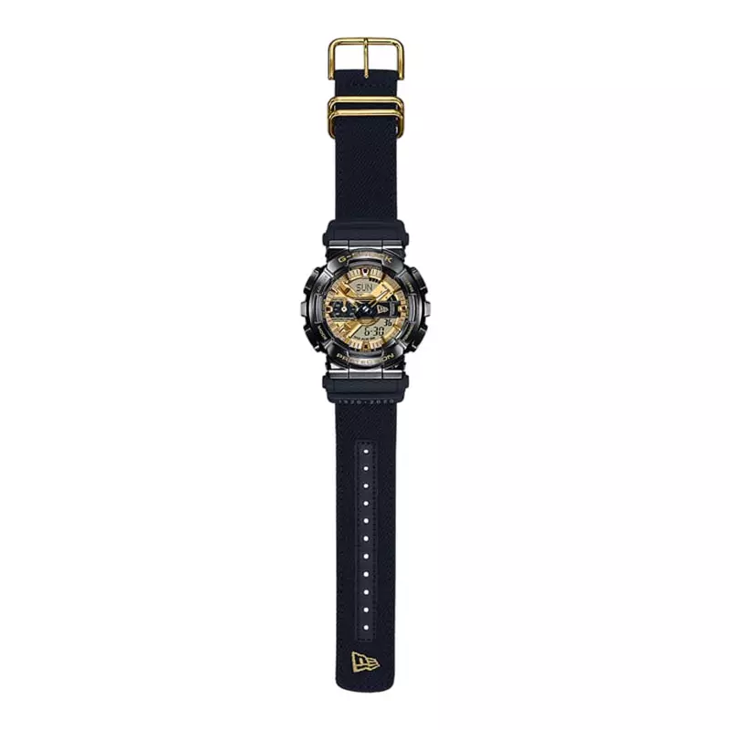 Jam Tangan Pria Casio G-Shock GM-110NE-1ADR New Era Collaboration Digital Analog Dial Cloth Band + Extra Strap