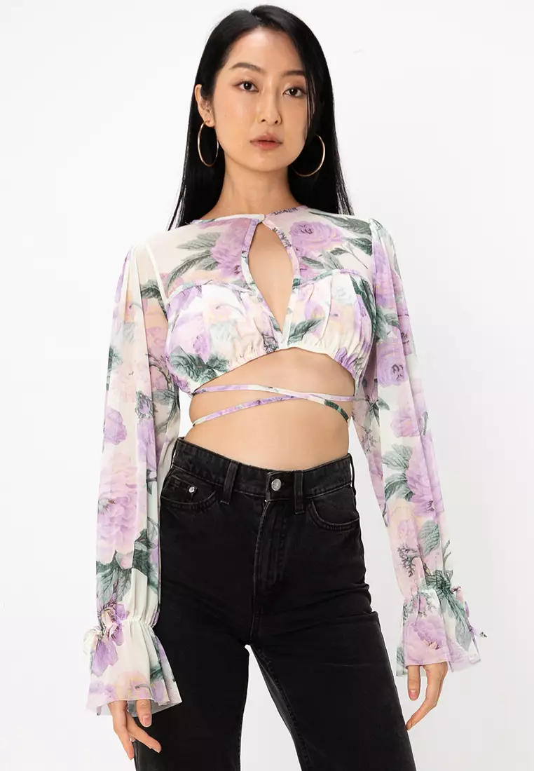 Buy ASOS Design Super Crop Top Wrap Around Waist Online ZALORA