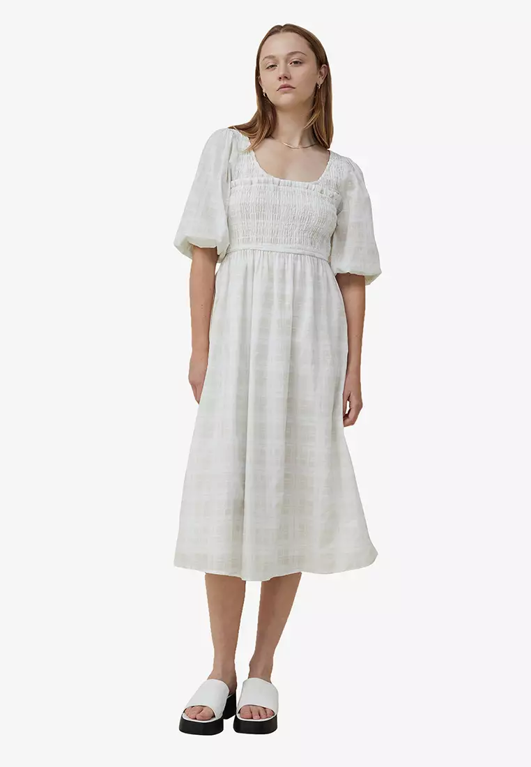 Petite Coco Puff Sleeve Midi Dress