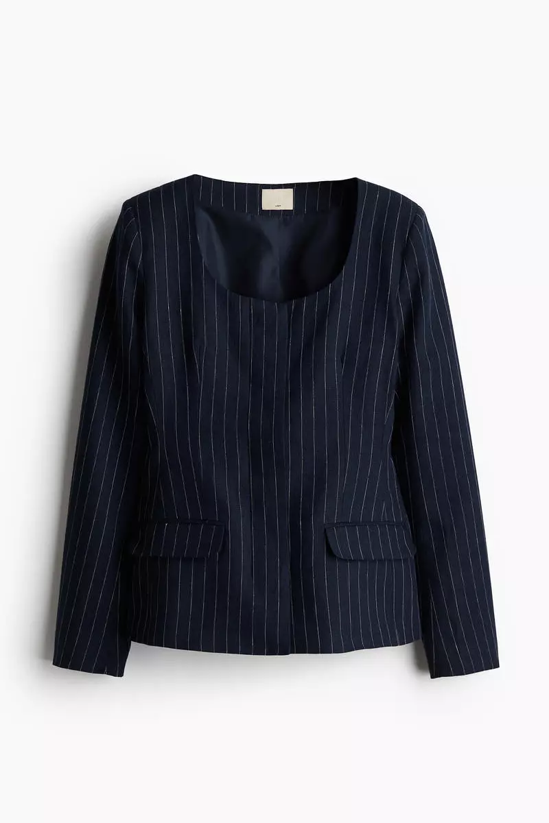 Waisted linen blazer