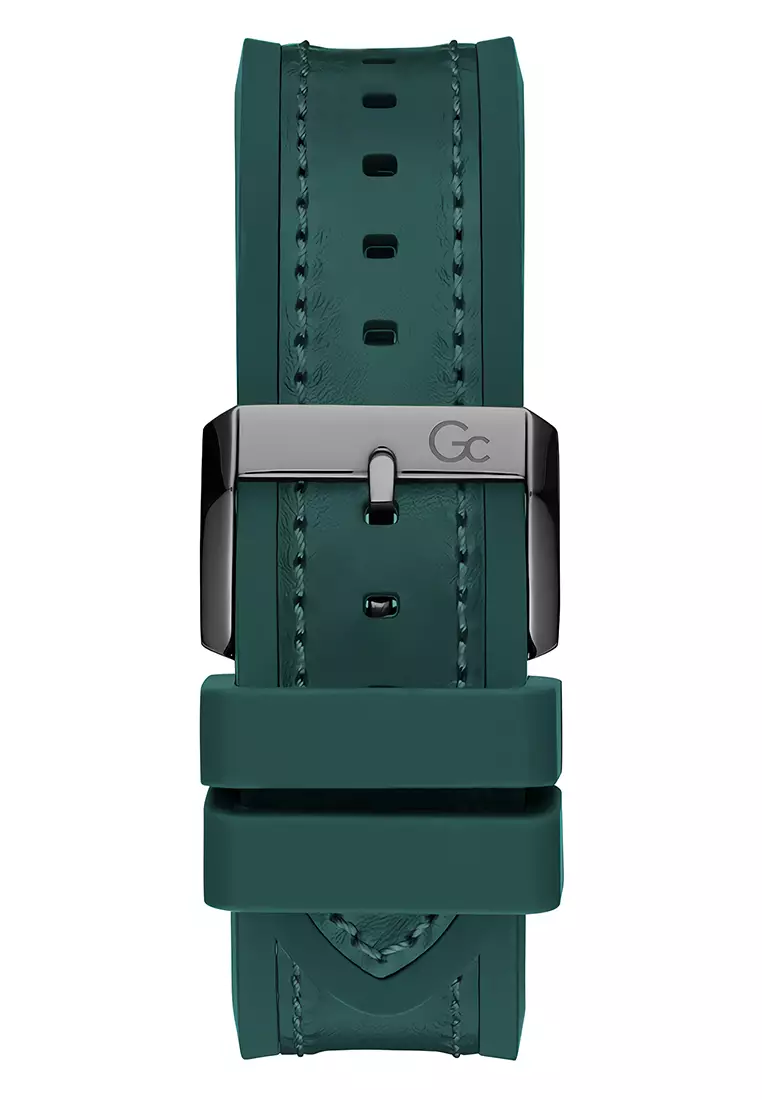 Gc One Sport Chrono Green Leather Silicone Strap Swiss Made - Z14007G9MF