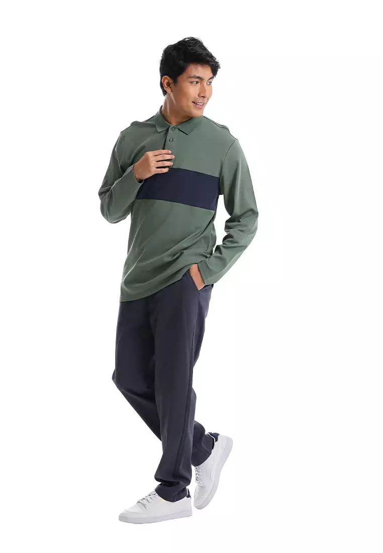 Forest Premium Weight Cotton Interlock Long Sleeve T Shirt  - 24063-41Green