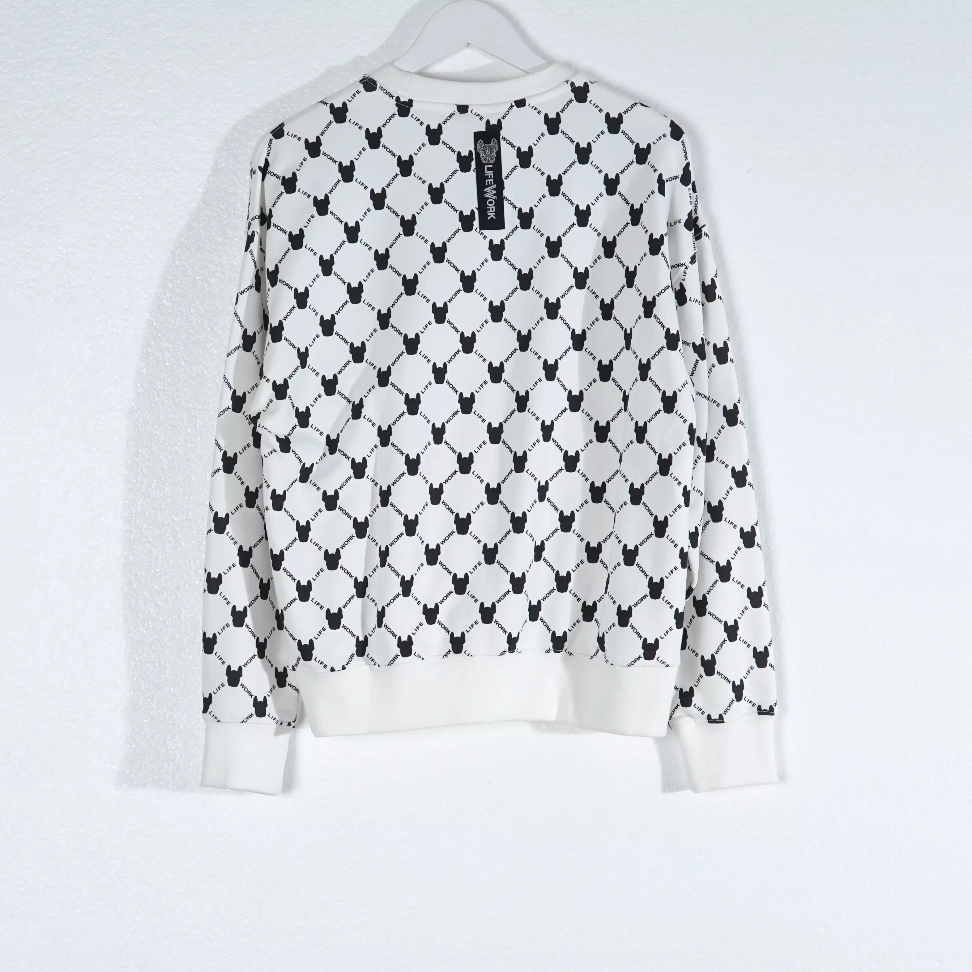 Jual LIFEWORK Sweater LIFE WORK RADOG POCKET MONOGRAM BLACK WHITE ...
