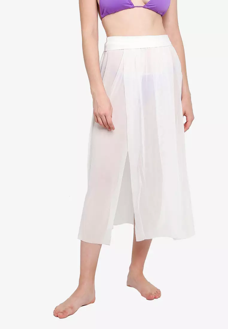 Elastic waist sales beach skirt