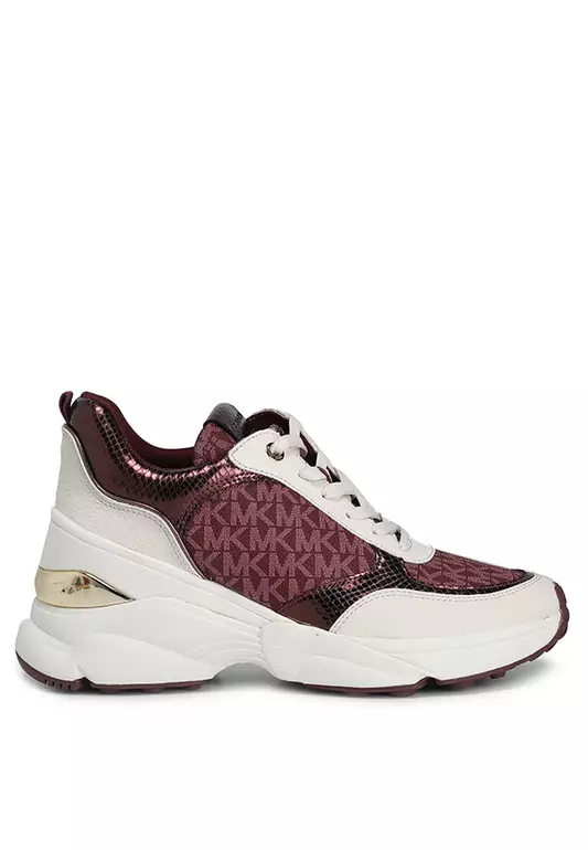 Katrina Signature Logo and Metallic Wedge Trainers (nt)