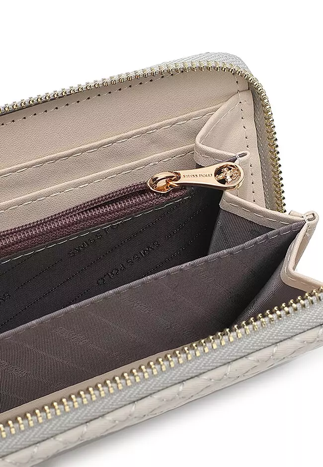 Quilted Long Purse / Wallet - White