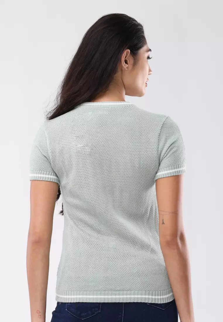 Knitted Short Sleeves Top