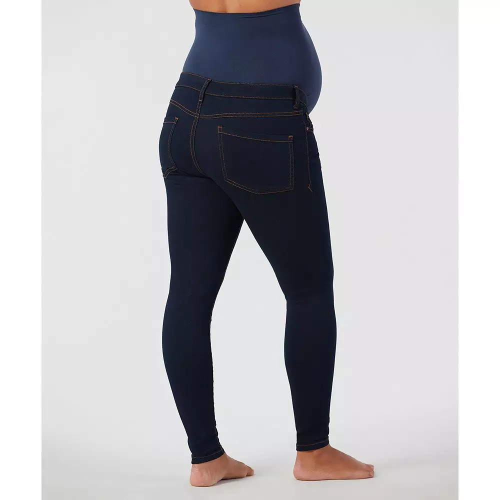 Mothercare Dark Indigo Skinny Over The Bump Maternity Jeans 16L32 -Jeans Wanita (Biru)