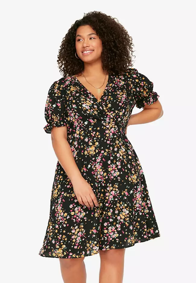 Trendyol Plus Size Floral Print Dress 2024 Buy Trendyol Online
