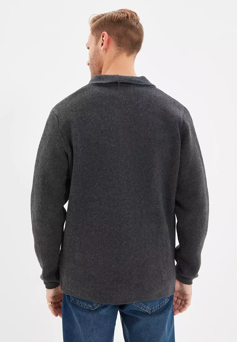 Regular Fit Shawl Collar Long Knitwear Cardigan.