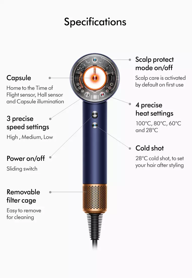 Supersonic Nural ™ 5-in-1 Powerful & Intelligent Hair Dryer | No Heat Damage (Prussian Blue)