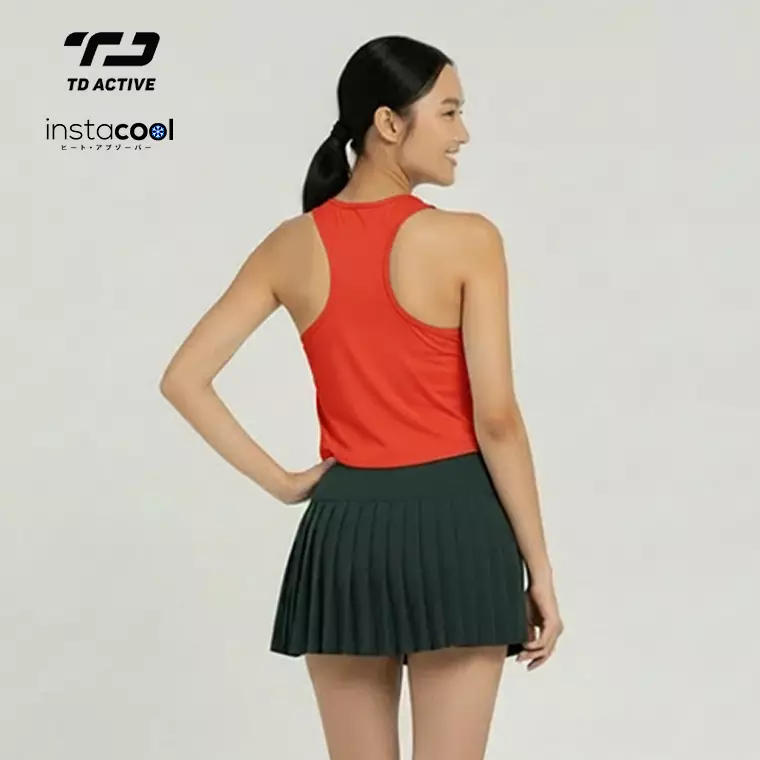 Kaos Padel Lucu Tank Top UAT "padel club" instacool orange LSE64