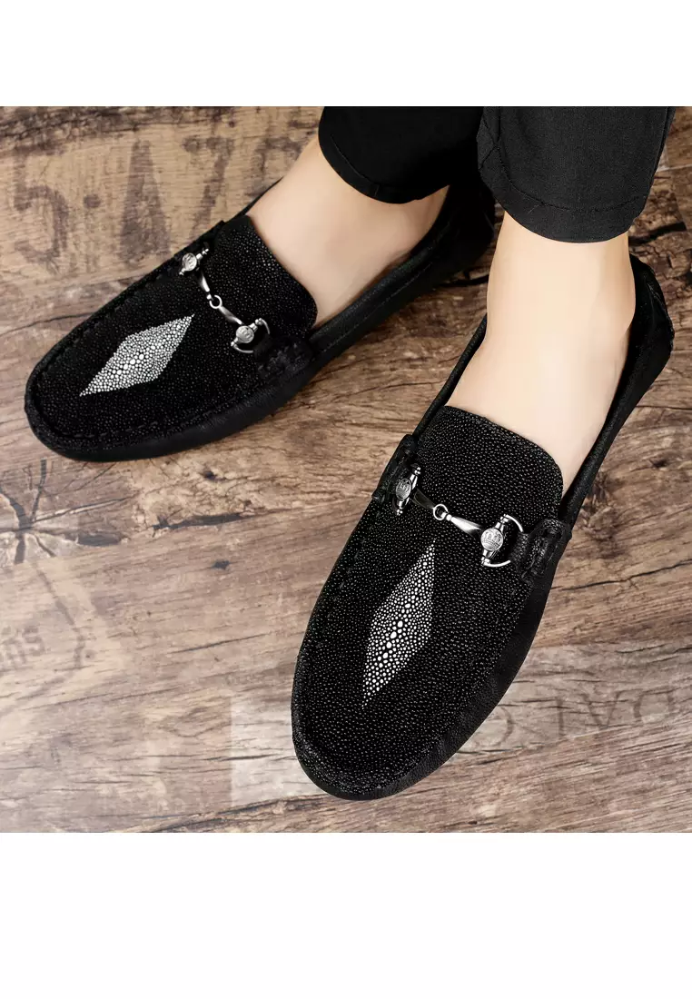 Embossed Cowhide Loafers & Boat Shoes YY9705