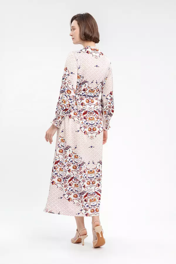 MINIMAL - Quibelle- Gamis Motif Bunga - Off White Colour Offwhite