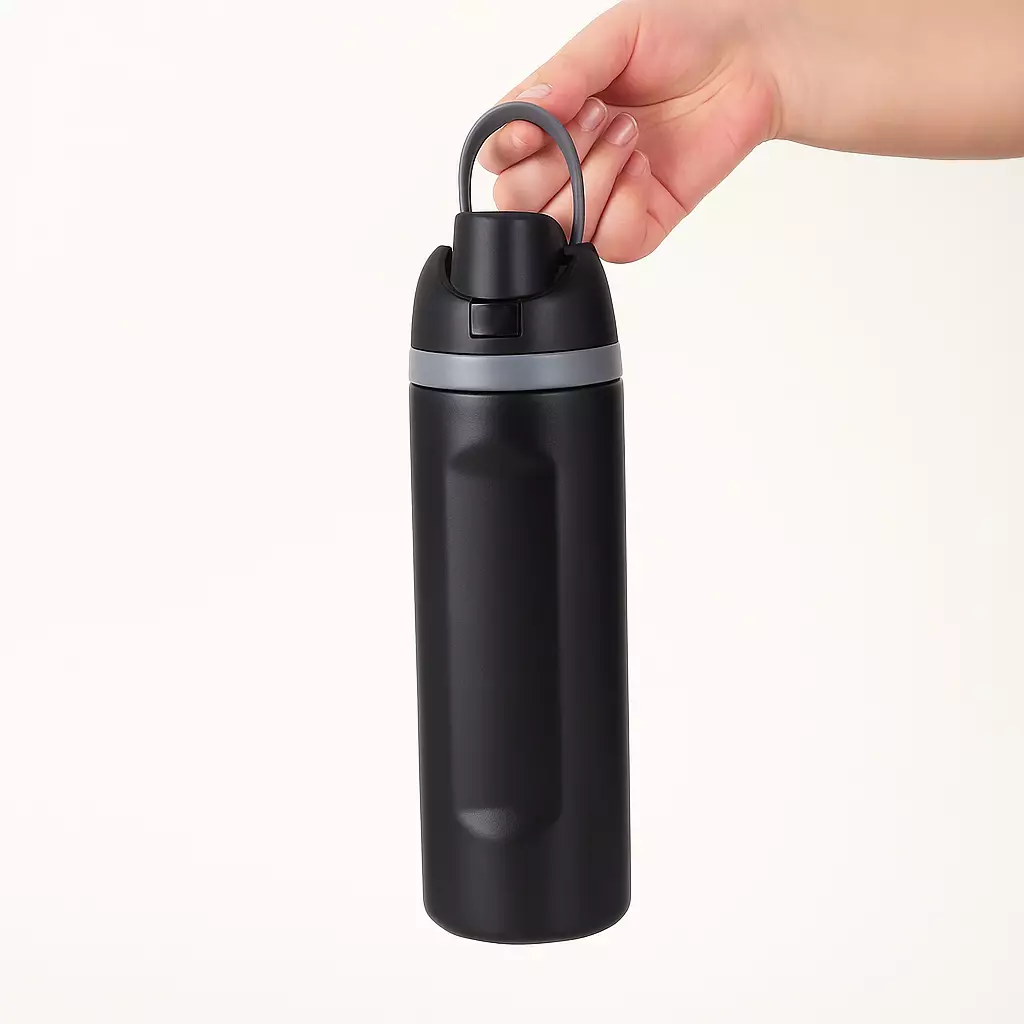 Wakakids Botol Minum Termos Stainless Steel Vacuum Cup FreeSip Tumbler Premium dengan Pegangan 560ml K2376 Venrc Cream