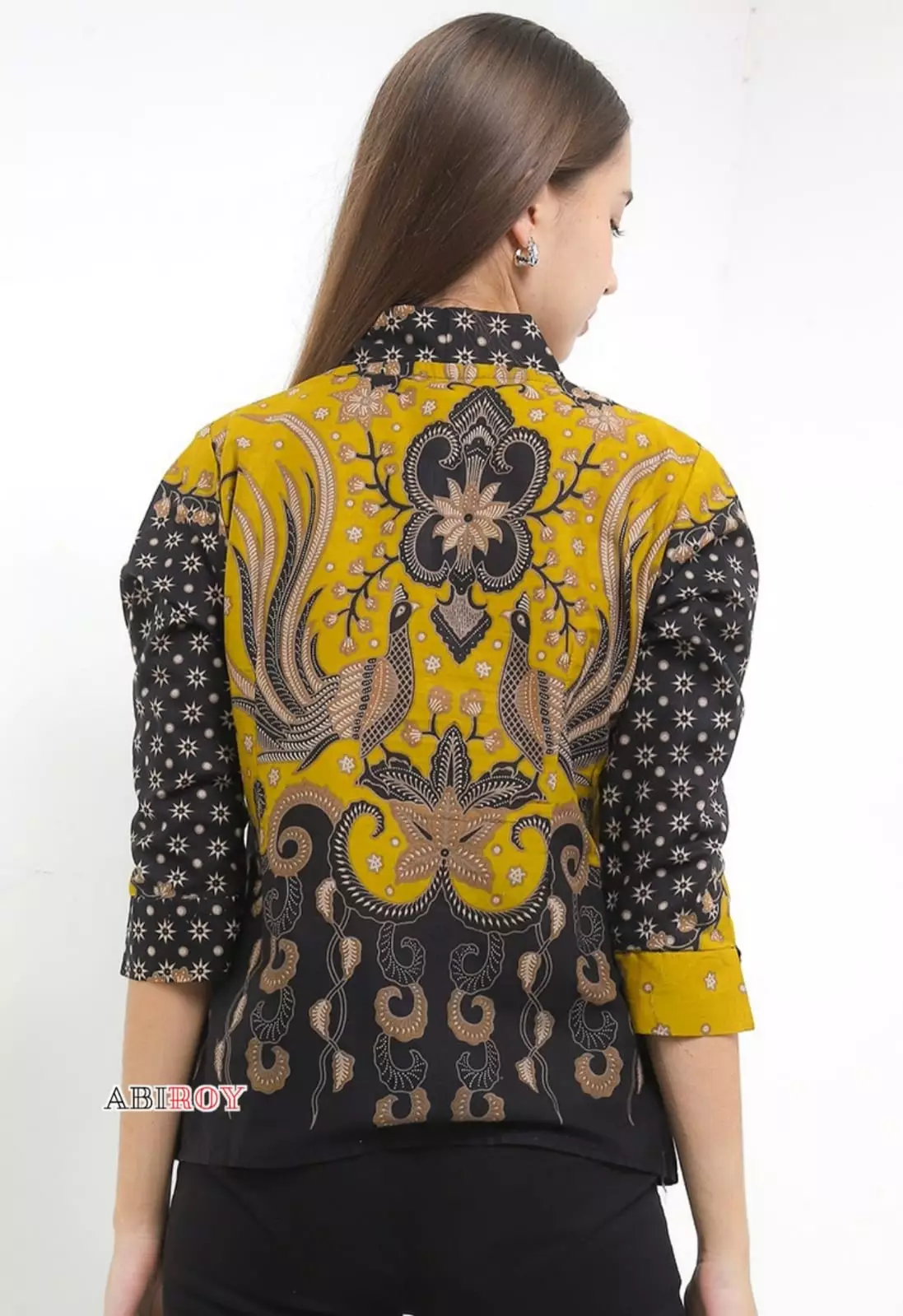 Blouse Batik Cendrakusuma Kuning Premium Slimfit Elegant NLN