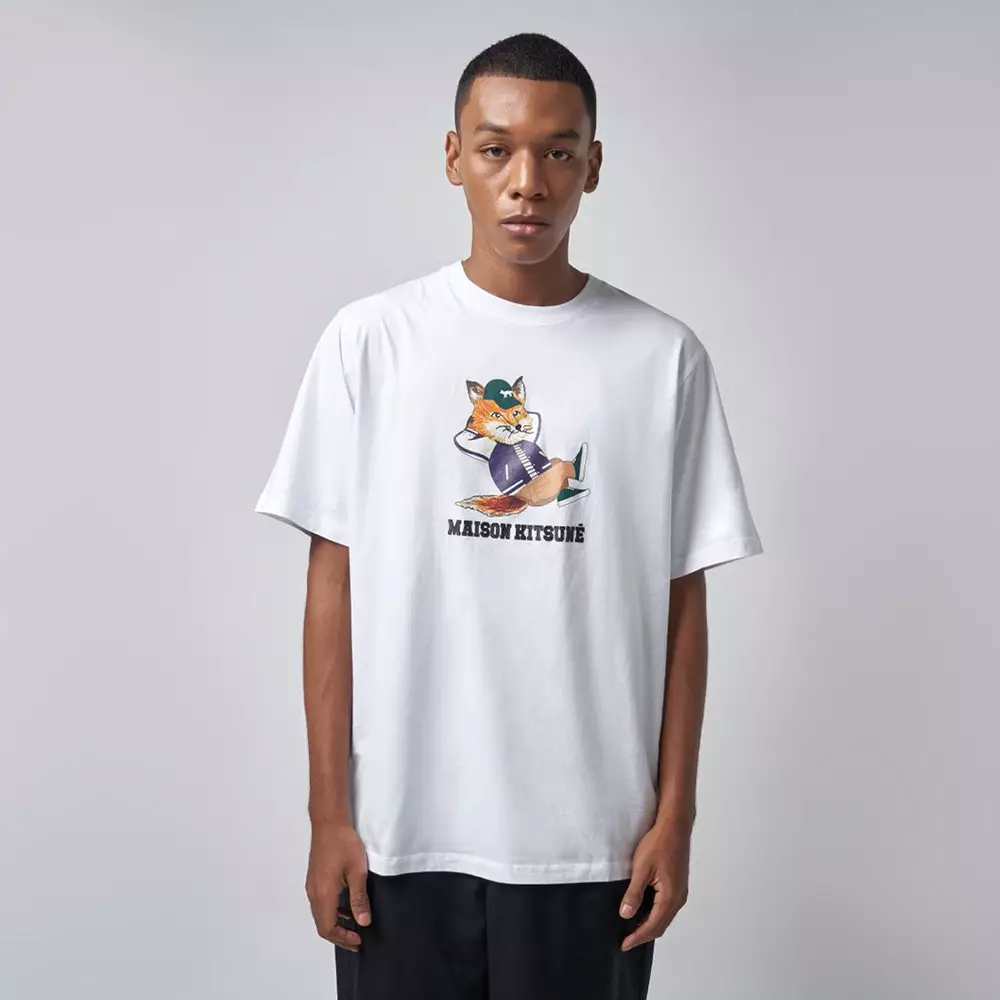 Jual Maison Kitsune Maison Kitsune Dressed Fox Easy T-Shirt White