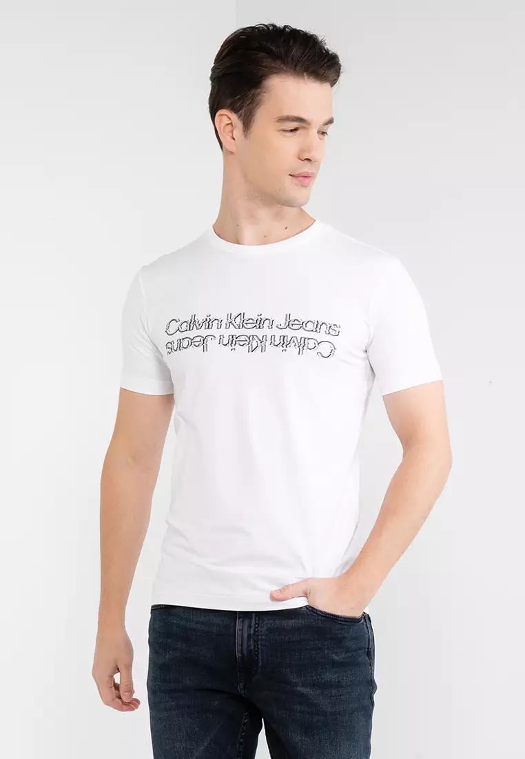 Calvin Klein Iconic Monologo T-Shirt In Pink Blush - FREE