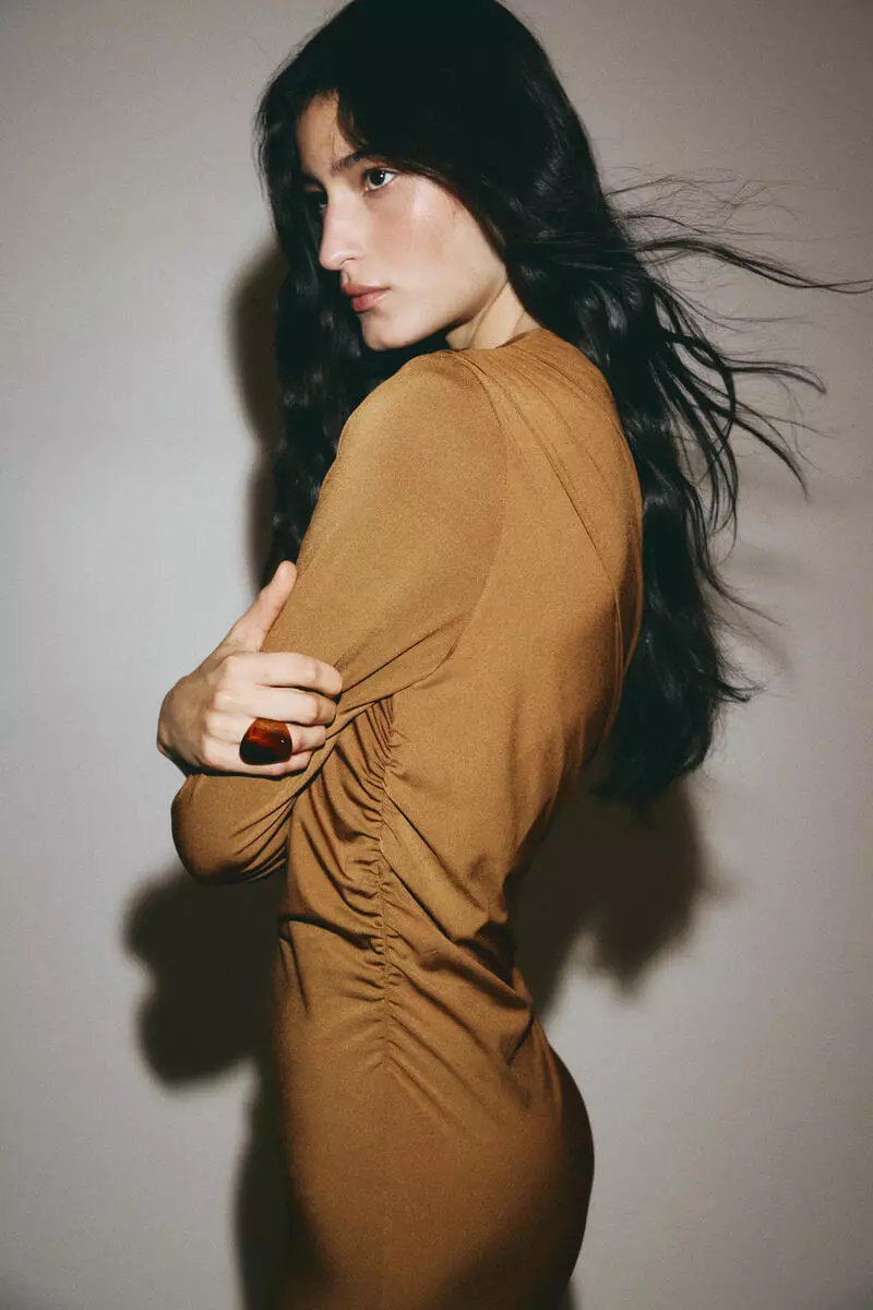 Draped one-shoulder dress